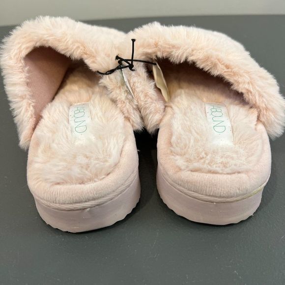 NWT ABOUND Pink Wynter‎ Fab Faux Fur Slip On Slipper Sandals (S-5/6) - Picture 5 of 9